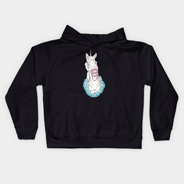 Derpy Unicorn Kids Hoodie by kelseydjpaint